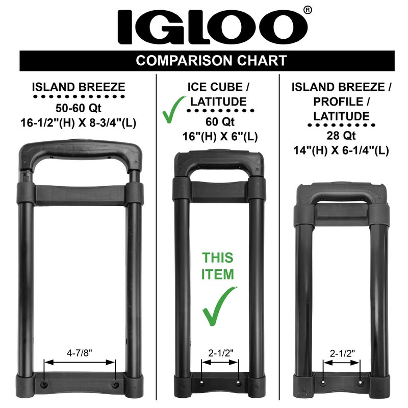 آي جلو مقبض تلسكوبي بديل من Igloo لمكعبات الثلج ومبرد بعجلات Latitude 60 Qt - Image 2
